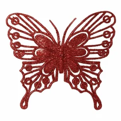 KAEMINGK Lot de 2 papillons (H11 cm) Fanny Rouge Discount
