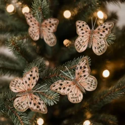 KAEMINGK Lot de 4 Papillons sur pince (H6 cm) Papillon des neiges Rose poudré Discount