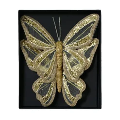 KAEMINGK Lot de 2 Papillons sur pince (H14 cm) Rêverie Or Sale