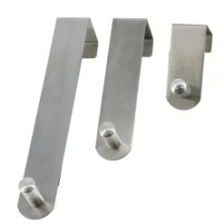 TENDANCE Lot de 3 patères de porte acier inoxydable (H7-13-19 cm) Chrome Argent Sale