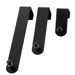 TENDANCE Lot de 3 patères de porte acier inoxydable (H7-13-19 cm) Noir Best
