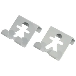 TENDANCE Lot de 2 patères à suspendre métal (H4,8 cm) Bonhommes Blanc Outlet
