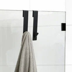 TENDANCE Lot de 2 patères à suspendre spécial paroi de douche (H18 cm) Noir Sale