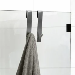 TENDANCE Lot de 2 patères à suspendre spécial paroi de douche (H18 cm) Chrome Argent Sale