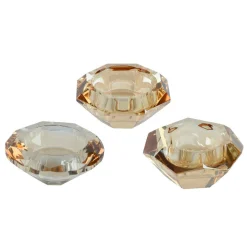 KAEMINGK Lot de 12 photophores en verre (D7 cm) Diamant cristal brun Brun café Best