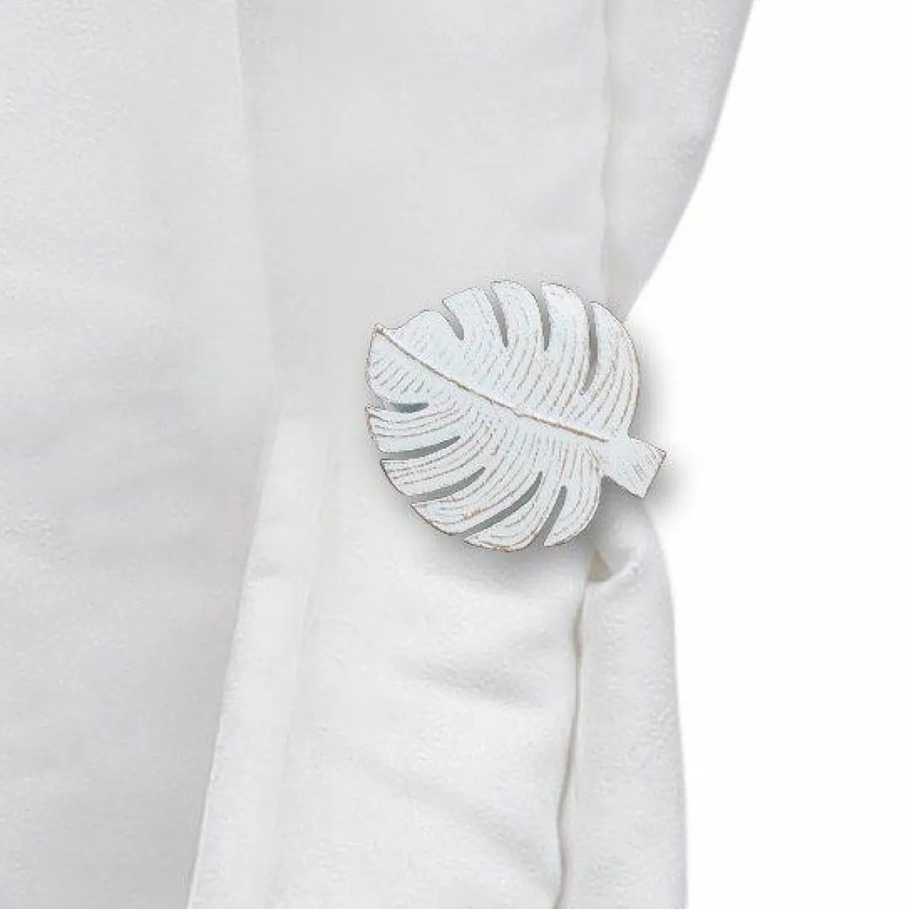 LUANCE Lot de 2 pinces rideau Acapulco et or Blanc New