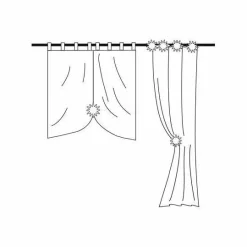 LUANCE Lot de 2 pinces rideau pivotantes Stockholm Blanc Sale