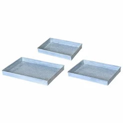 #N/A Lot de 3 plateaux décoratifs (34 x 24 cm) Fleurs d'Ésmée Bleu Hot