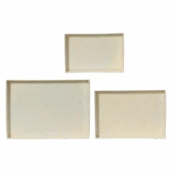 #N/A Lot de 3 plateaux décoratifs (34 x 24 cm) Fleurs d'Ésmée Crème Beige