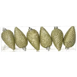 KAEMINGK Lot de 6 pommes de pin à suspendre (H8 cm) Alpine Thé Vert Clearance