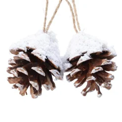 KAEMINGK Lot de 2 pommes de pin à suspendre (H6 cm) Pini Naturel Clearance