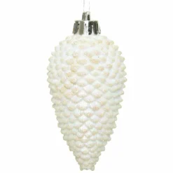 KAEMINGK Lot de 6 pommes de pin à suspendre (H8 cm) Alpine Blanc irisé Clearance