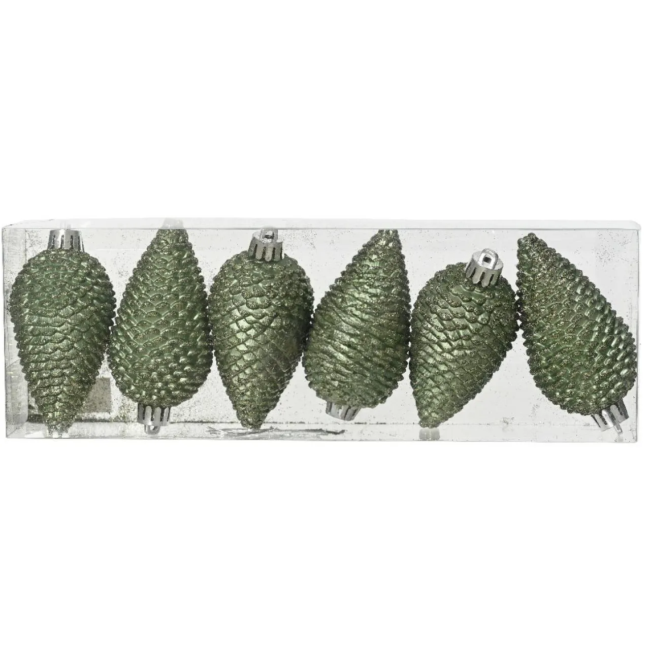 KAEMINGK Lot de 6 pommes de pin à suspendre (H8 cm) Alpine Vert romarin Outlet