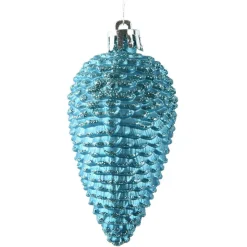 KAEMINGK Lot de 6 pommes de pin à suspendre (H8 cm) Alpine Bleu pétillant Discount