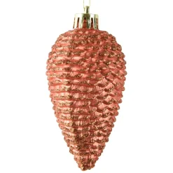 KAEMINGK Lot de 6 pommes de pin à suspendre (H8 cm) Alpine Orange Discount