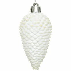 KAEMINGK Lot de 6 pommes de pin à suspendre (H8 cm) Alpine Blanc Hot