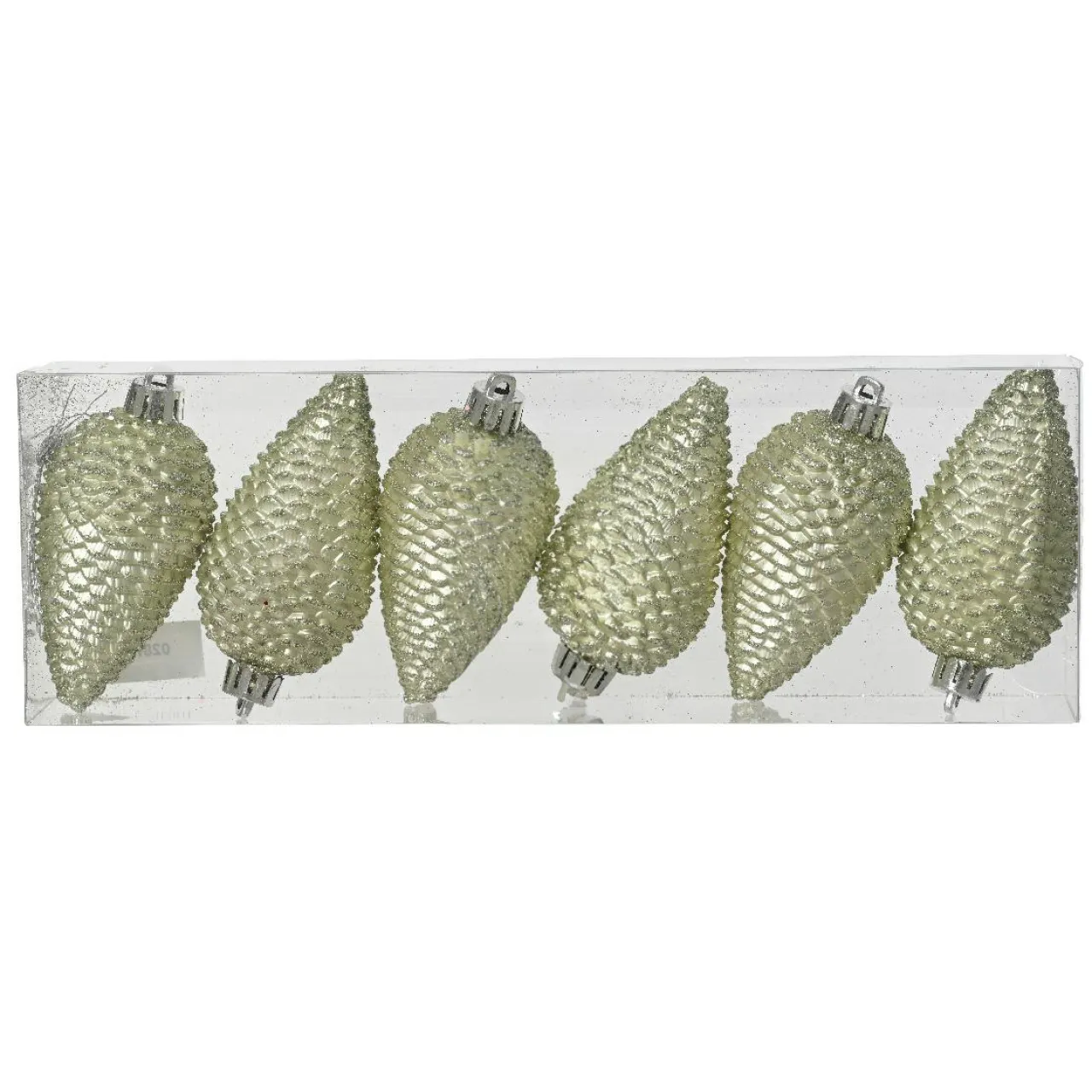KAEMINGK Lot de 6 pommes de pin à suspendre (H8 cm) Alpine Menthe blanche Vert menthe