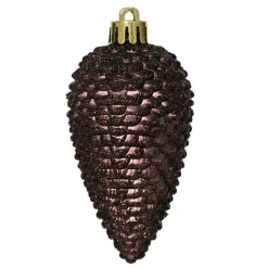 KAEMINGK Lot de 6 pommes de pin à suspendre (H8 cm) Alpine Noir truffé Hot