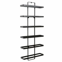 EMINZA Lot de 2 porte-bouteilles muraux métal 12 emplacements (H139 cm) Léo Noir