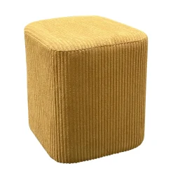 EMINZA Lot de 2 poufs en velours (H38 cm) Shan Jaune moutarde New