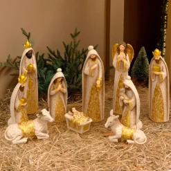 JJA Lot de 10 santons (Hauteur 20 cm) D'Adonis Or Sale