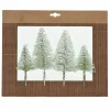 KAEMINGK Lot de 4 sapins de Noël à suspendre sur clip (H14 cm) Vert enneigé Clearance