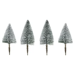 FEERIC LIGHTS Lot de 4 sapins sur pince (H16-H13 cm) Forêt enchantée enneigé Vert Best