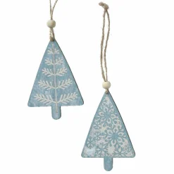 KAEMINGK Lot de 2 sapins à suspendre (H11 cm) Moïna Bleu