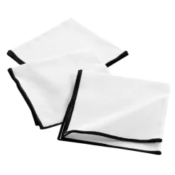DOUCEUR D'INTERIEUR Lot de 3 serviettes coton recyclé (40 x 40 cm) Mistraline hes Blanc Outlet