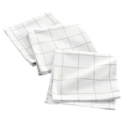douceur d'intu017drieur Lot de 3 serviettes coton (40 x 40 cm) Axel Blanc Discount