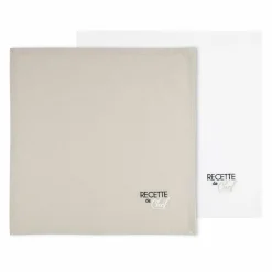 LOVELY CASA Lot de 2 serviettes coton (40 x 40 cm) Duo s Beige Outlet