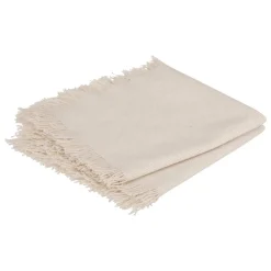 ATMOSPHERA Lot de 2 serviettes coton (40 x 40 cm) Maha hes Blanc Discount