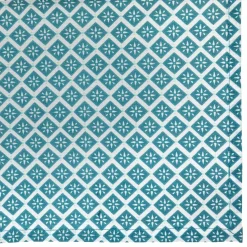 ATMOSPHERA Lot de 4 serviettes coton (40 x 40 cm) Tika Bleu canard New