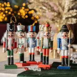 KAEMINGK Lot de 6 soldats Casse-noisette à suspendre (H12 cm) Multicolore New