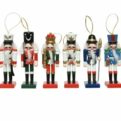 KAEMINGK Lot de 6 soldats Casse-noisette à suspendre (H12 cm) Multicolore New