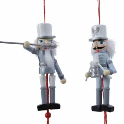 KAEMINGK Lot de 2 soldats Casse-noisette à suspendre (H12 cm) Tambour Bleu clair Best