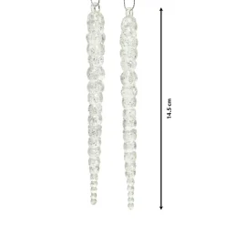 KAEMINGK Lot de 2 stalactites à suspendre (H14 cm) Glace argenté Transparent Outlet