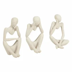 OSTARIA Lot de 3 statues contemporaines (H22 cm) Dolo Blanc Sale
