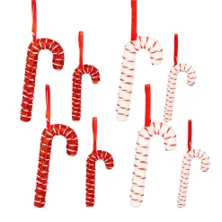JJA Lot de 10 sucres d'orge (H21 cm) Sucreries festives et Blanc Rouge Best