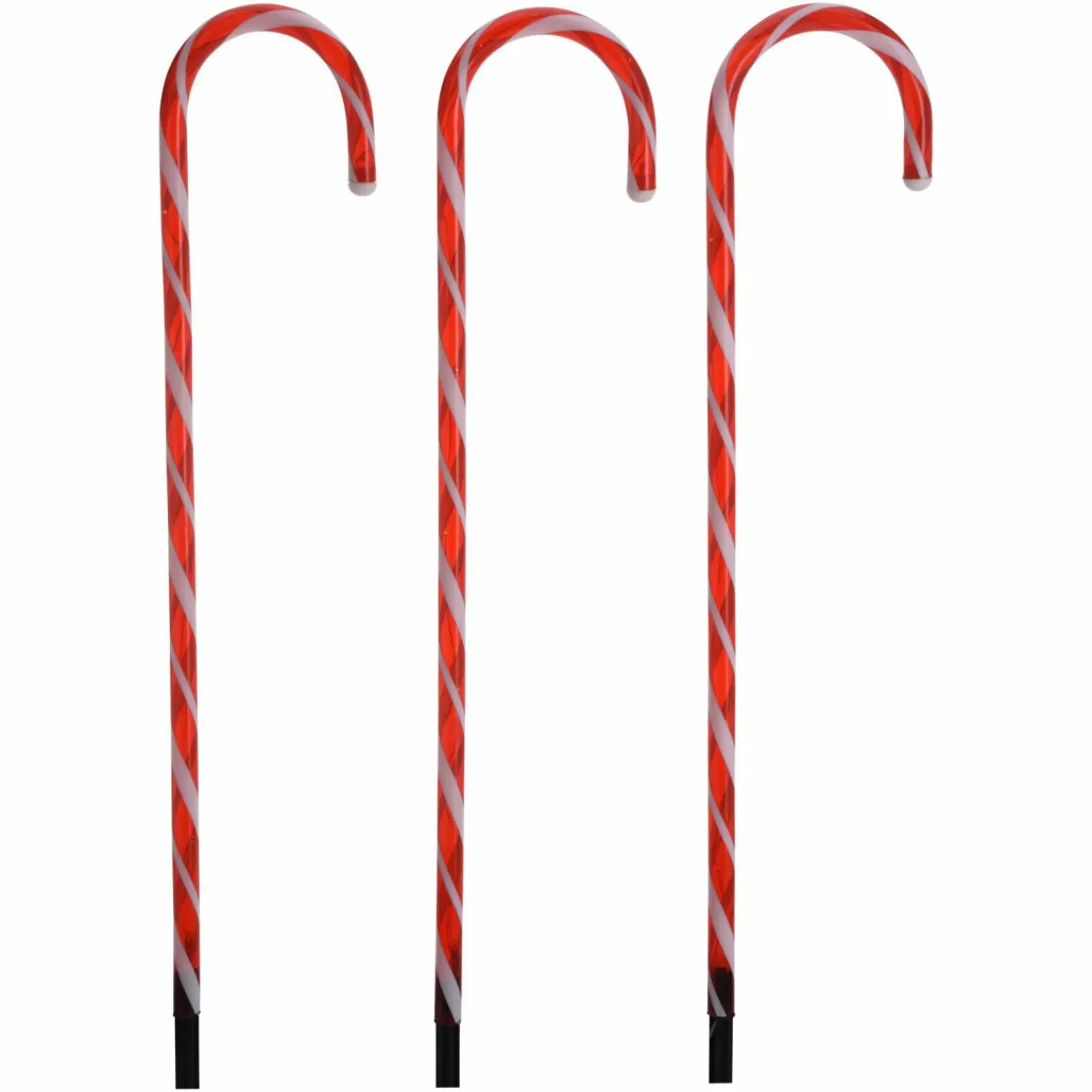 KOOPMAN Lot de 6 sucres d'orge lumineux à piles 42 LED (H47 cm) Candy Blanc chaud Discount