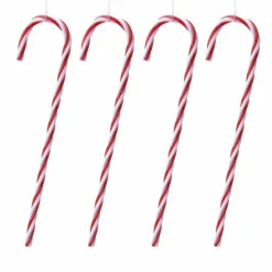 KAEMINGK Lot de 4 sucres d'orge à suspendre (H15 cm) Jiody Rouge Discount