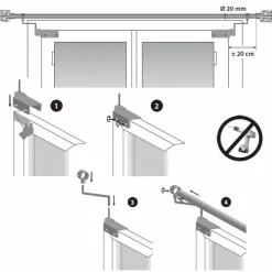 LUANCE Lot de 2 supports Fix'vit (L180 - D20 mm) Argent Clearance