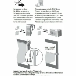 LUANCE Lot de 2 supports tringle Clip Blanc Clearance