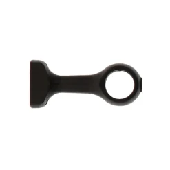 LUANCE Lot de 2 supports tringle fixe bois (L115 / D28 mm) Nils mat Noir Discount