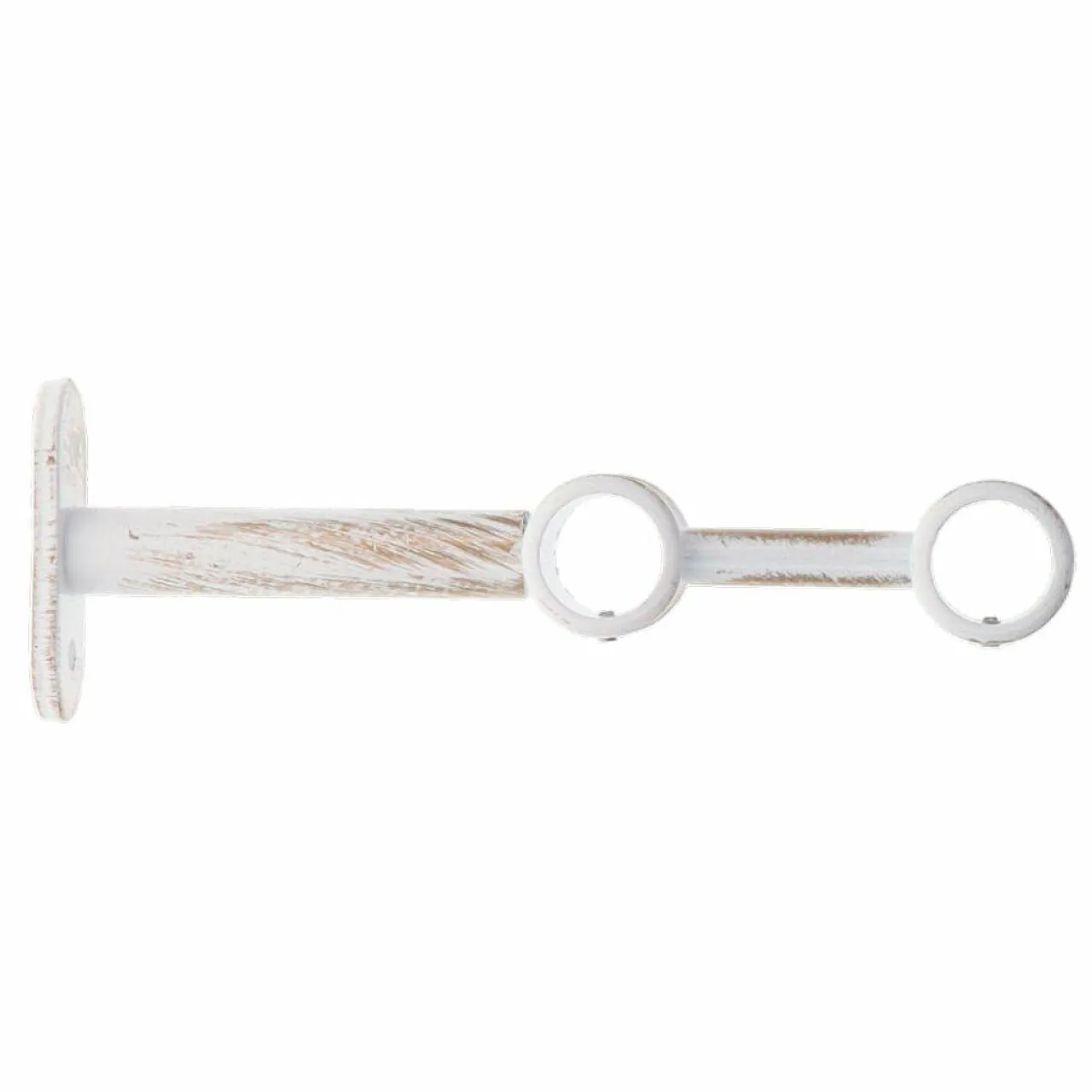 LUANCE Lot de 2 supports tringles doubles extensibles (L150 / D20) Jim Blanc et or Blanc irisé Discount