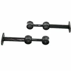 LUANCE Lot de 2 supports tringles doubles extensibles (L150 - 195 / D20) Jim patiné Noir Clearance