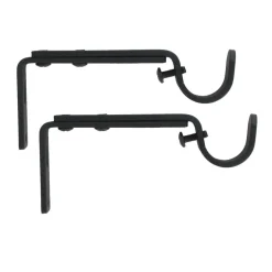 LUANCE Lot de 2 supports tringles extensibles (L110 - L150 / D20 mm) Jim gouttière mat Noir Hot