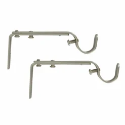 LUANCE Lot de 2 supports tringles extensibles (L110 - L150/ D20 mm) Jim gouttière Argent