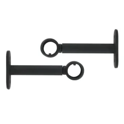 LUANCE Lot de 2 supports tringles extensibles ( L90 - L150 / D20 mm) Jim mat Noir New