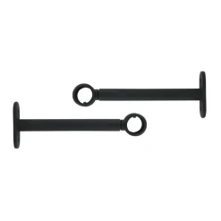 LUANCE Lot de 2 supports tringles extensibles (L150 - L190 / D20 mm) Jim mat Noir
